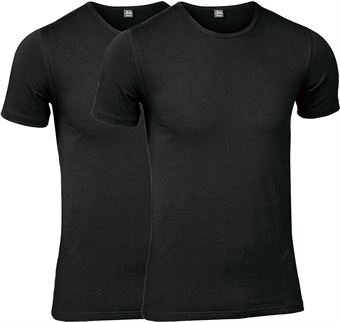 jbs 11030 02 01 Økologisk T-Shirt Rund Hals 2-Pack Sort Medium