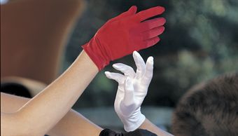Shirley Stretch Satin Short Gloves Sort