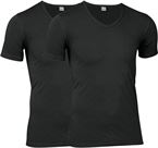 jbs 11030 20 01 Økologisk T-Shirt V-Hals 2-Pack Sort Small