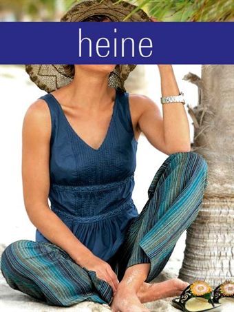 Heine Striped trousers with belt, blue    