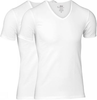 jbs Bambus & Øko Bomuld 2-Pack Hvid T-Shirt V-Neck 180 20 01 Medium